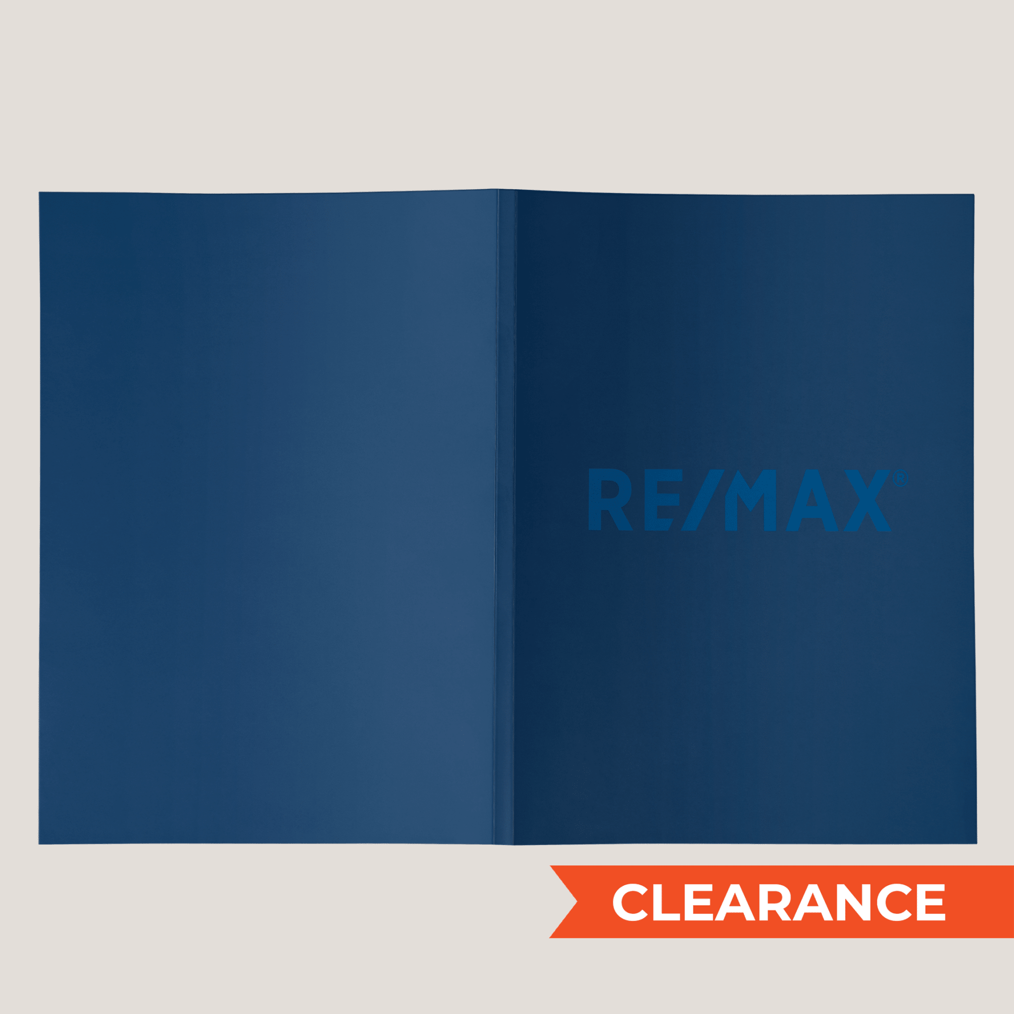 Re/Max Solid Blue - Lay Flat POCKET FOLDER - CLEARANCE (40 Pack) - Peleman Industries Inc. - 