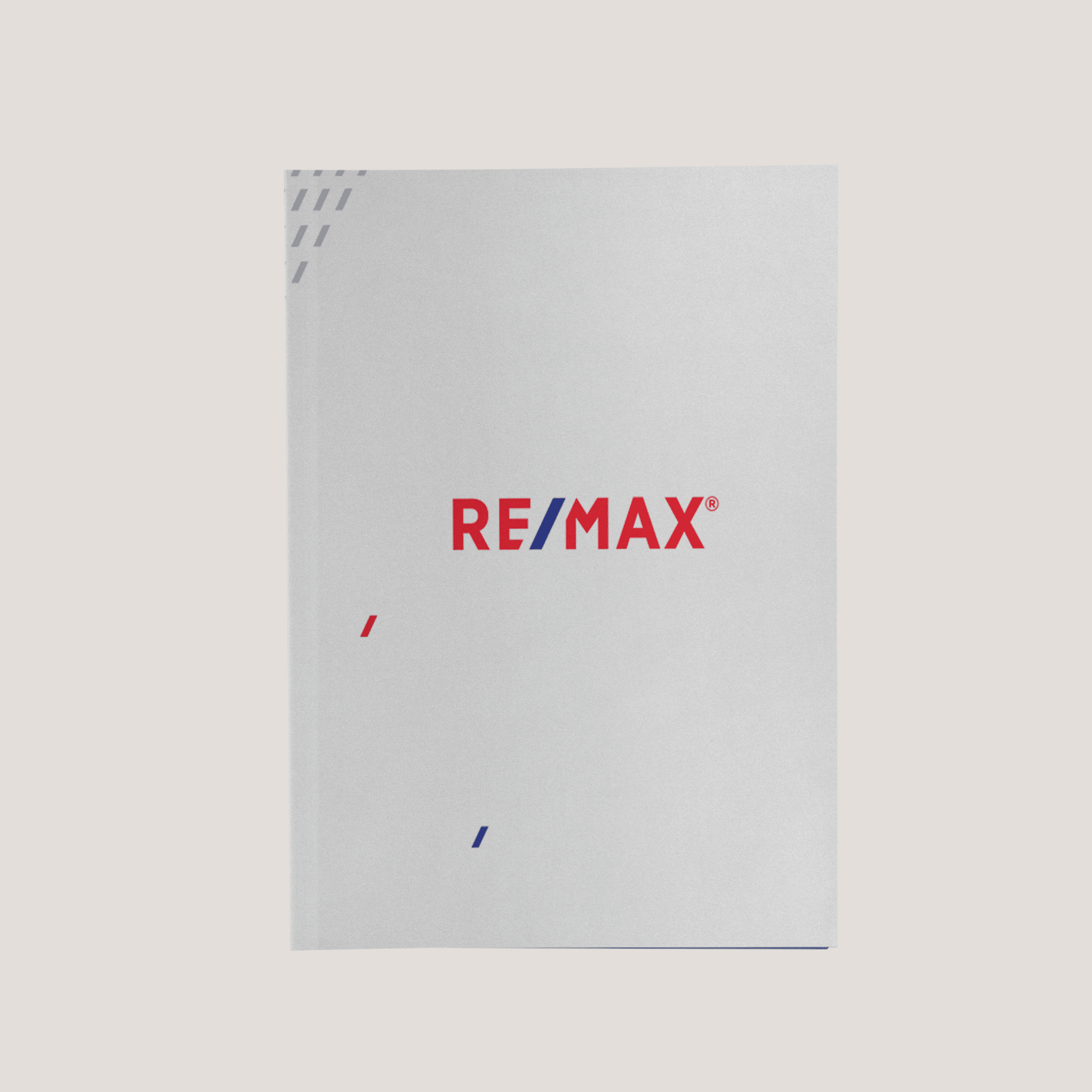 Re/Max White Line - Lay Flat POCKET FOLDER - CLEARANCE (40 Pack) - Peleman Industries Inc. - 