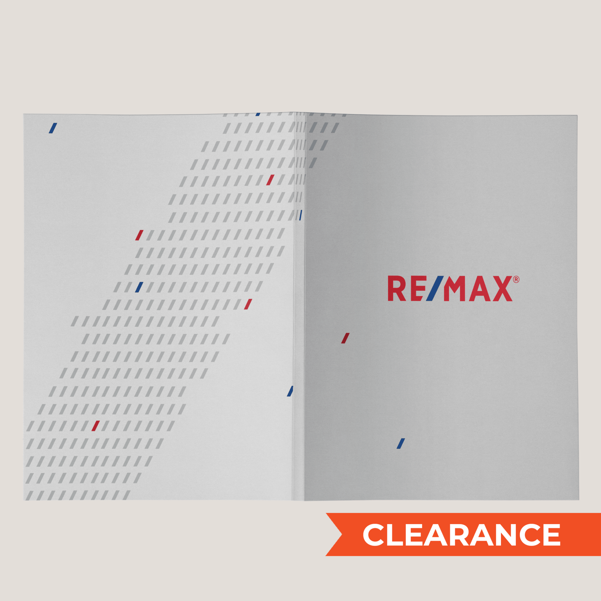 Re/Max White Line - Lay Flat POCKET FOLDER - CLEARANCE (40 Pack) - Peleman Industries Inc. - 