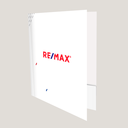 Re/Max White Line - Lay Flat POCKET FOLDER - CLEARANCE (40 Pack) - Peleman Industries Inc. - 