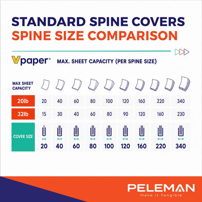 Spine Cover - Peleman Industries Inc. - Black - 20 Sheets Max - 100/Box -