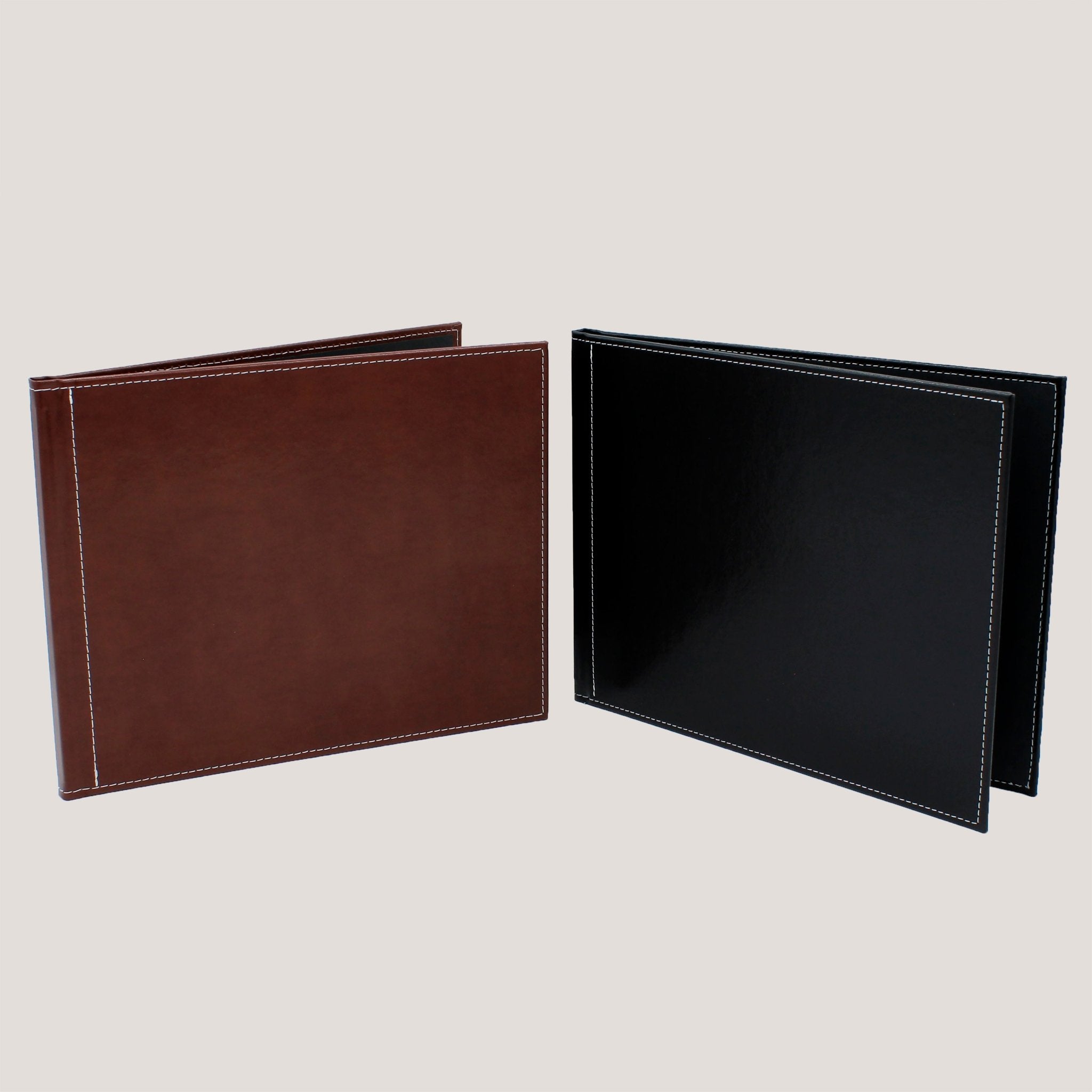 Stitched Leather Photobooks - Peleman Industries Inc. - Black - Window - Padded