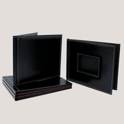 Stitched Leather Photobooks - Peleman Industries Inc. - Black - Window - Padded