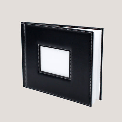 Stitched Leather Photobooks - Peleman Industries Inc. - Black - Window - Padded